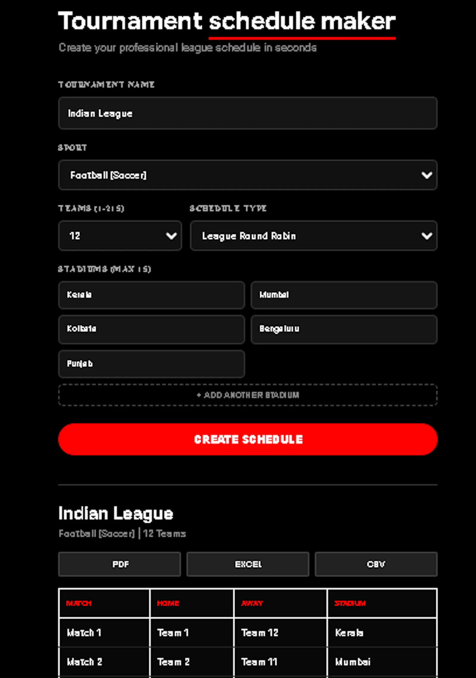 SPORTS Schedule Maker screenshot 3