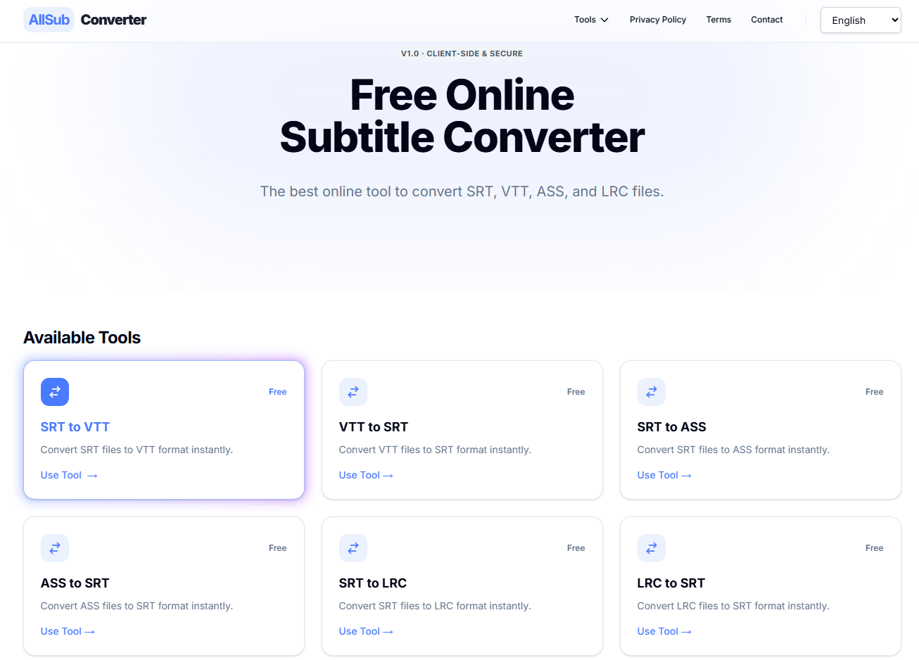AllSubConverter - Main product screenshot demonstrating key features and user interface