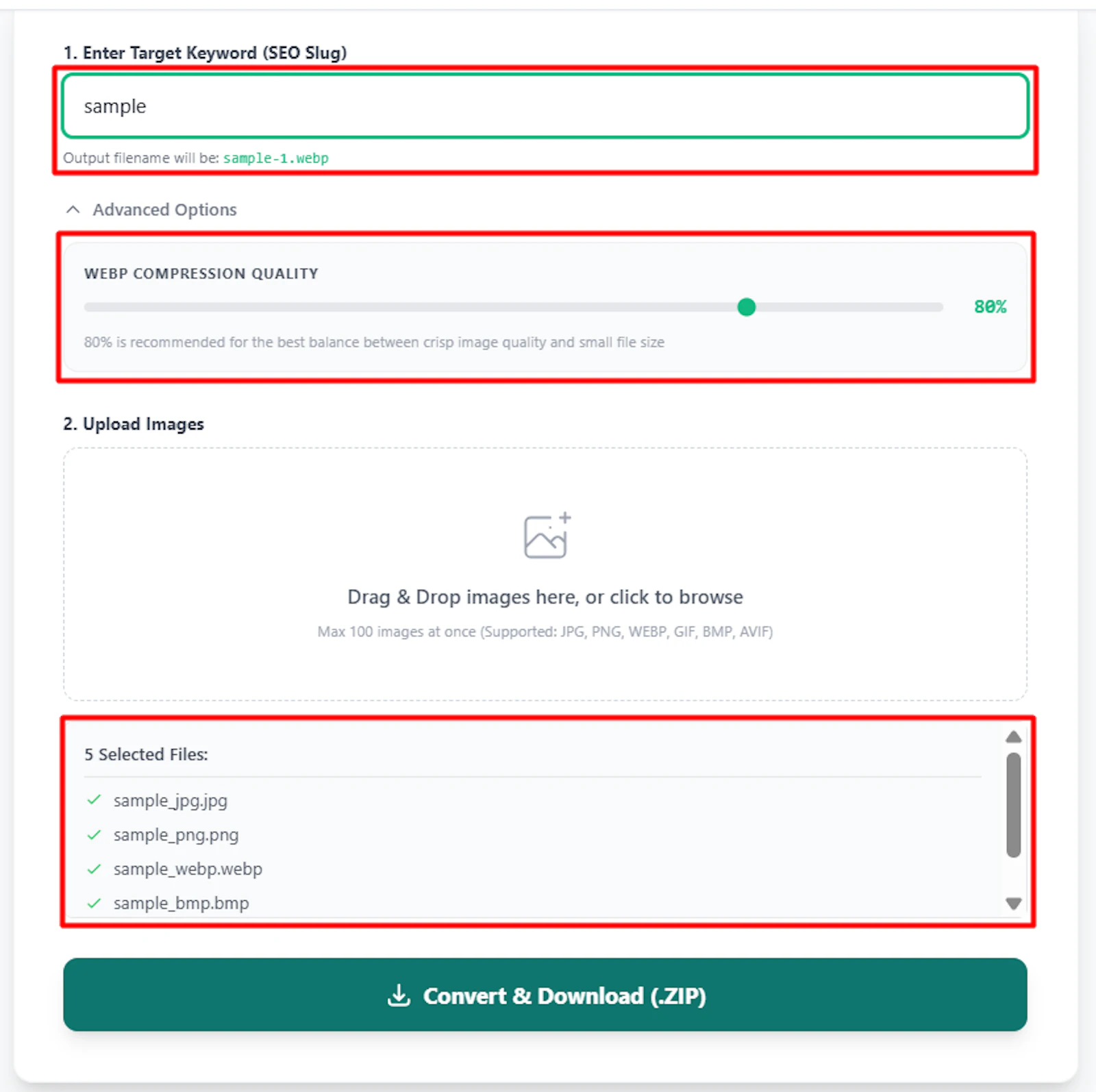 WebPRename screenshot 2