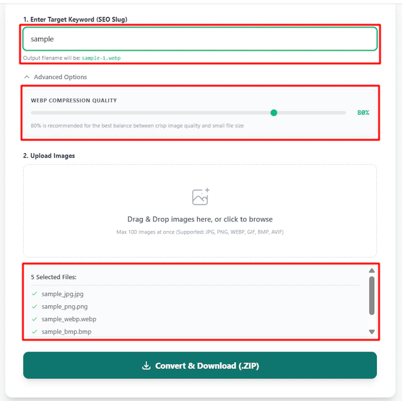 WebPRename screenshot 2