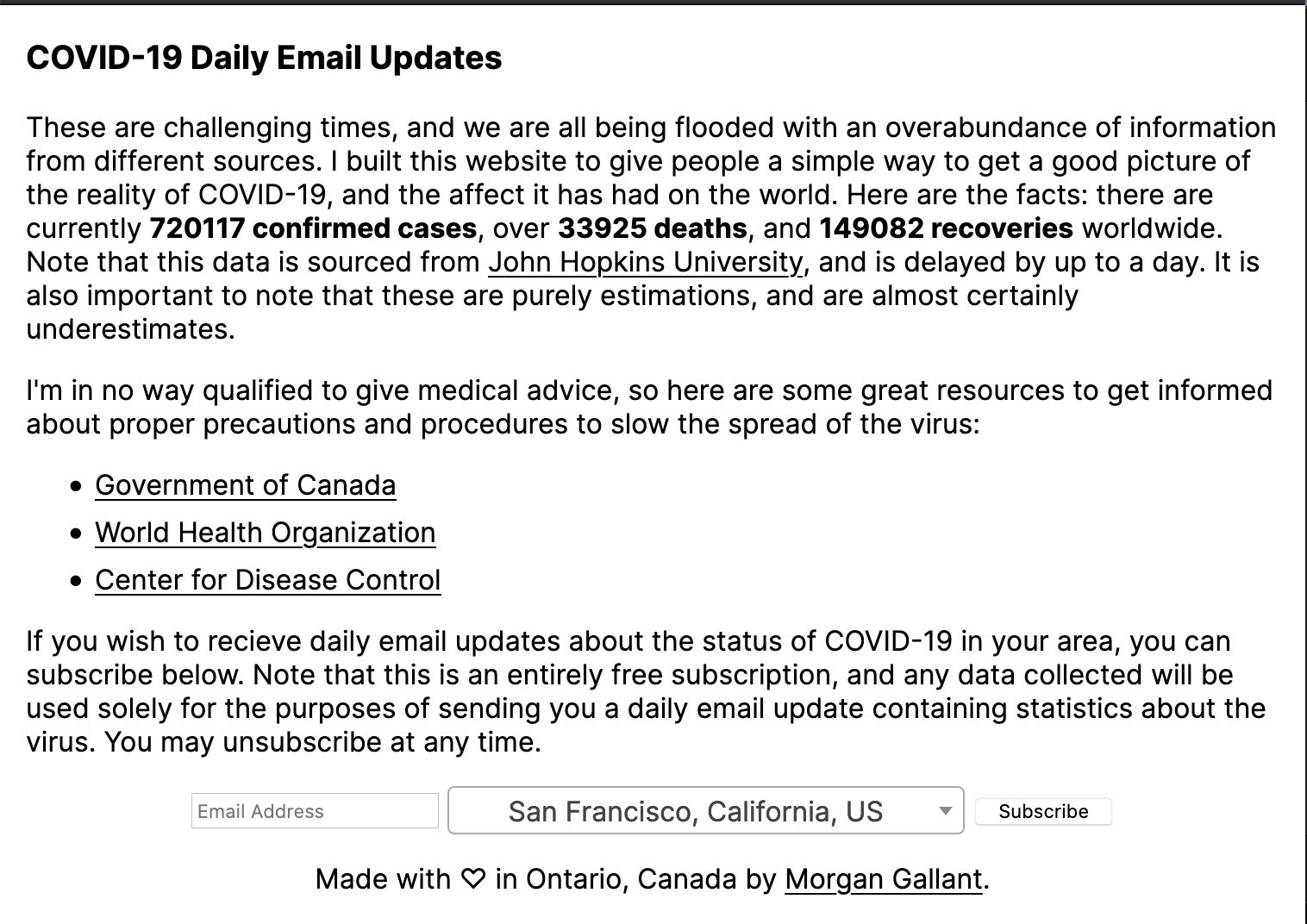 COVID-19 - Daily Email Updates gallery image