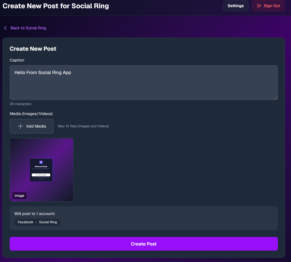 Social Ring - Screenshot 5 showing product features and functionality