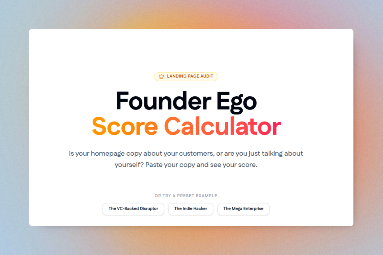 Free SaaS Founder Ego Checker gallery image