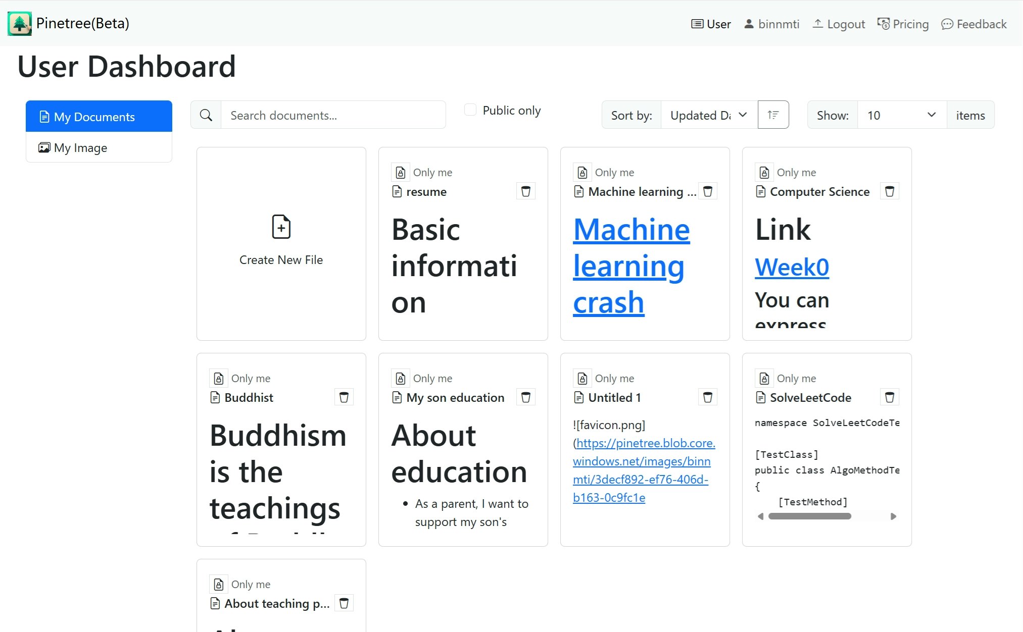 Pinetree (Beta) - Pinetree is een browser-gebaseerde hiërarchische markdown-editor media 3
