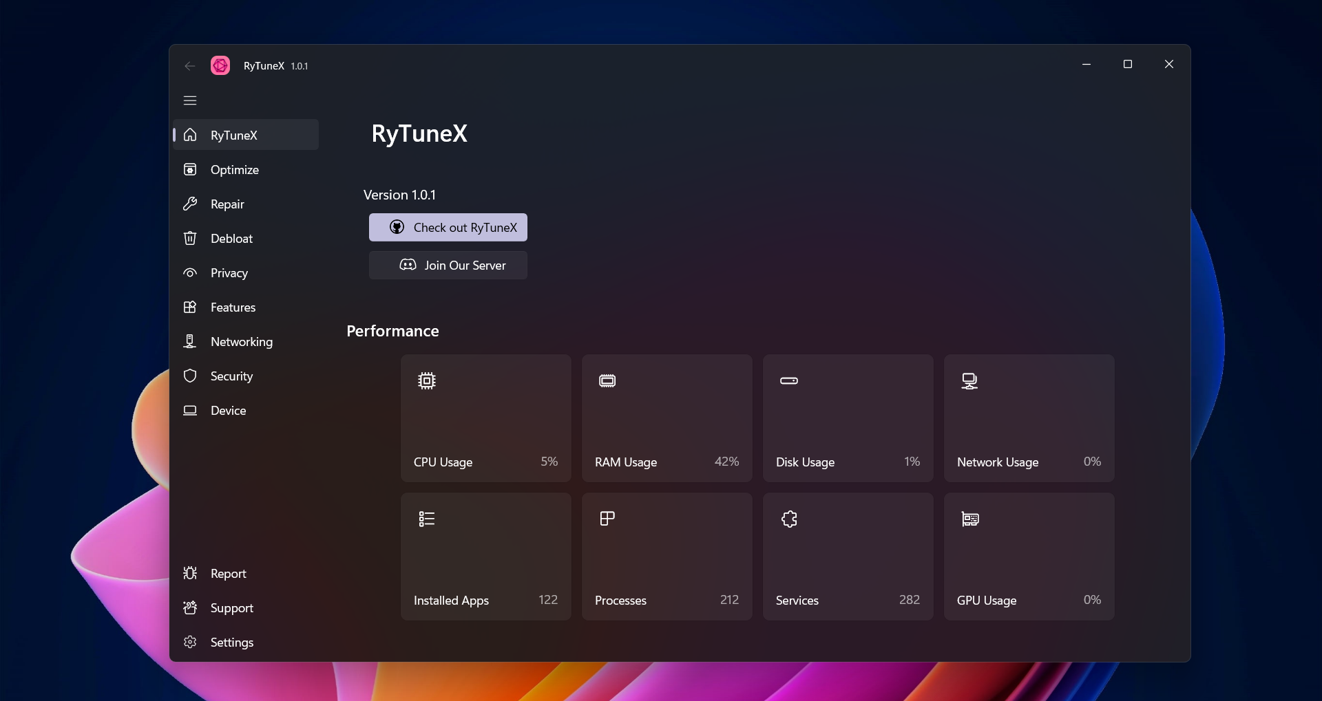 وسائط Rytunex - Windows 10 و 11 Optimizer |تعزيز الأداء والخصوصية 4