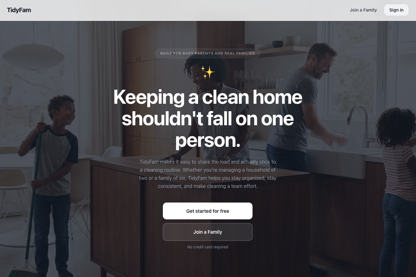 TidyFam - Main product screenshot demonstrating key features and user interface