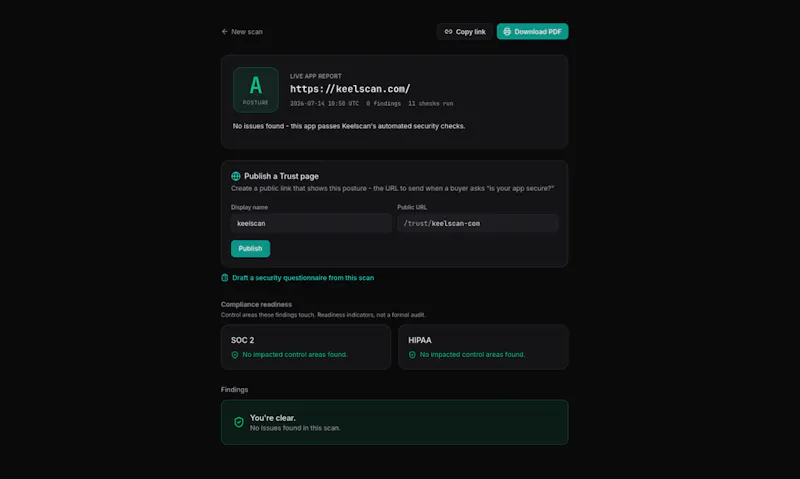 Keelscan screenshot 2