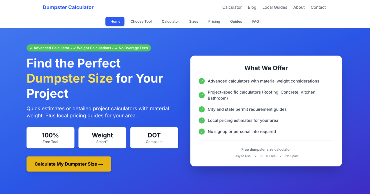 Dumpster Size Calculator gallery image