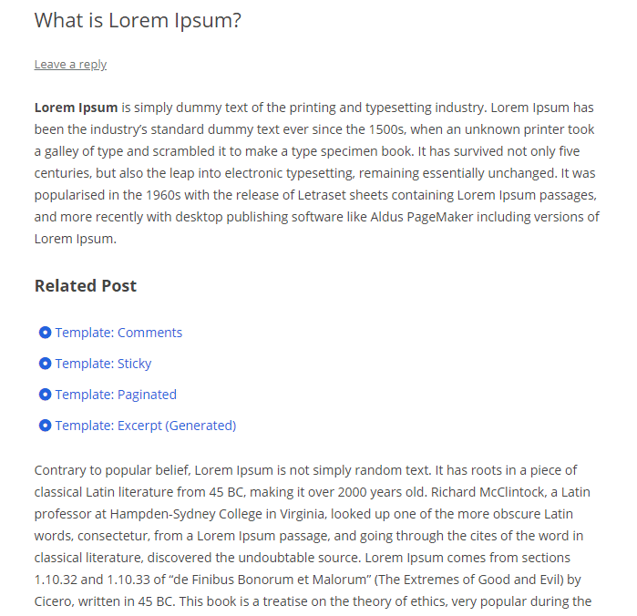 Related Post Plugin for WordPress gallery image