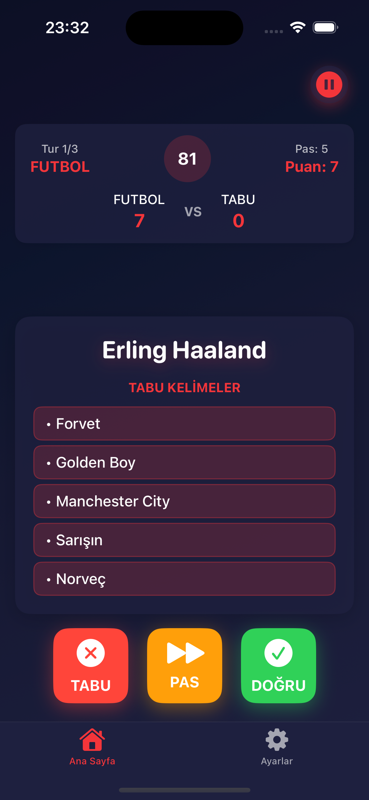Futbol Tabu screenshot 3