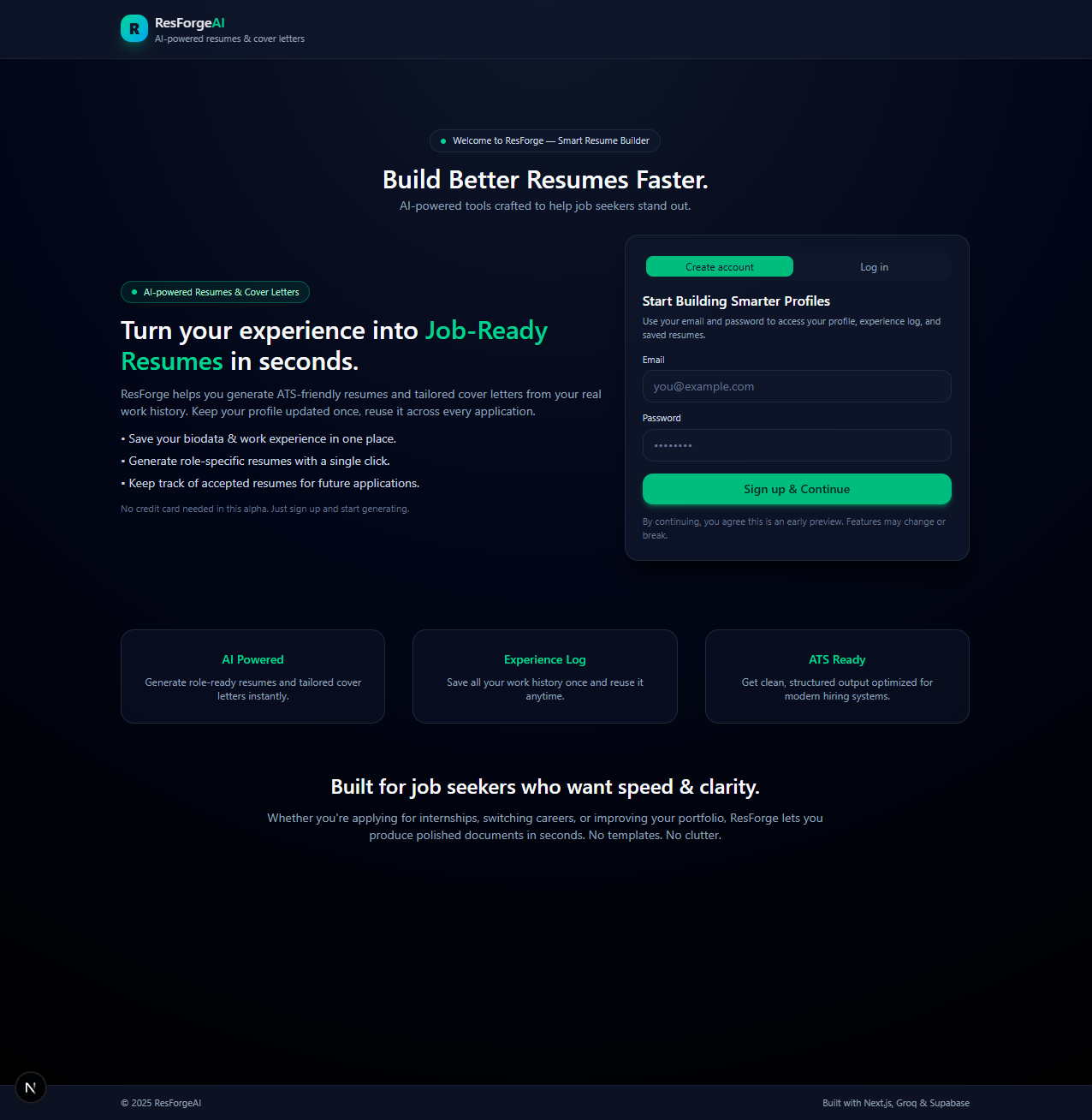 ResForge - AI Resume & Cover Letter gallery image