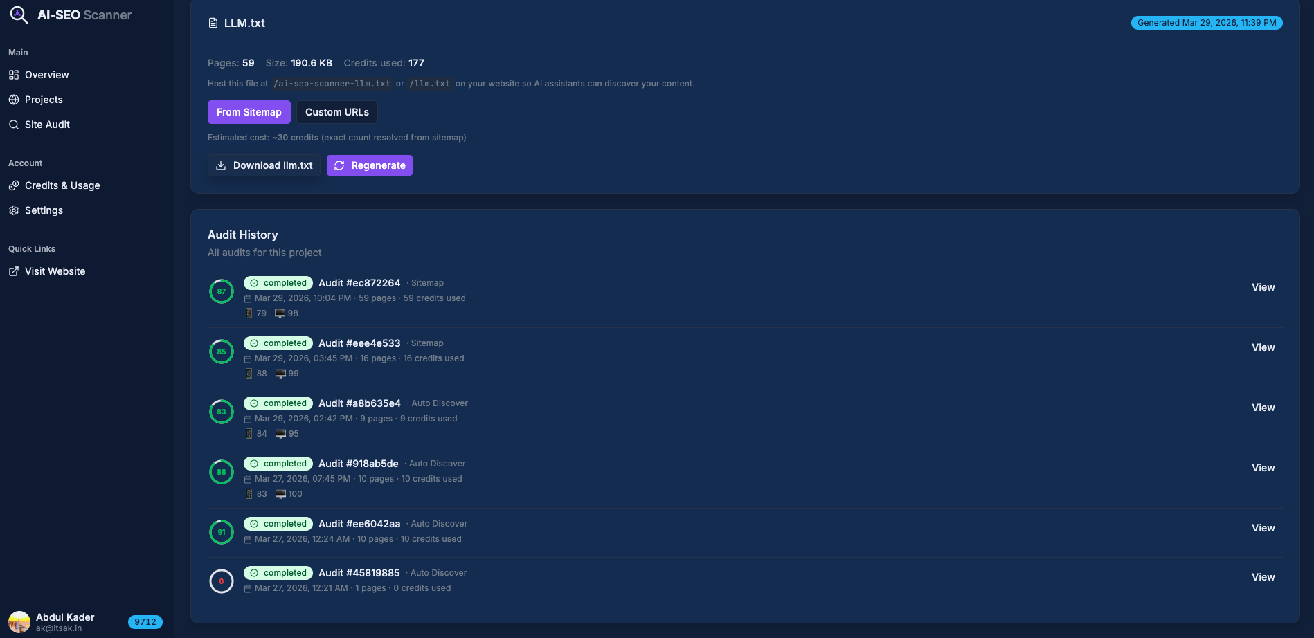 AI SEO Scanner - AI-powered SEO audits gallery image