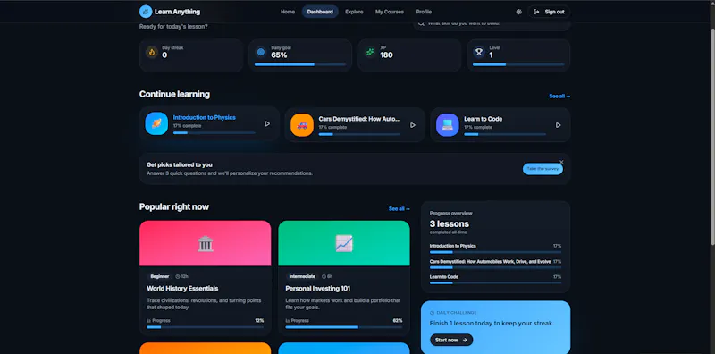 Learn Anything — Master any topic screenshot 2