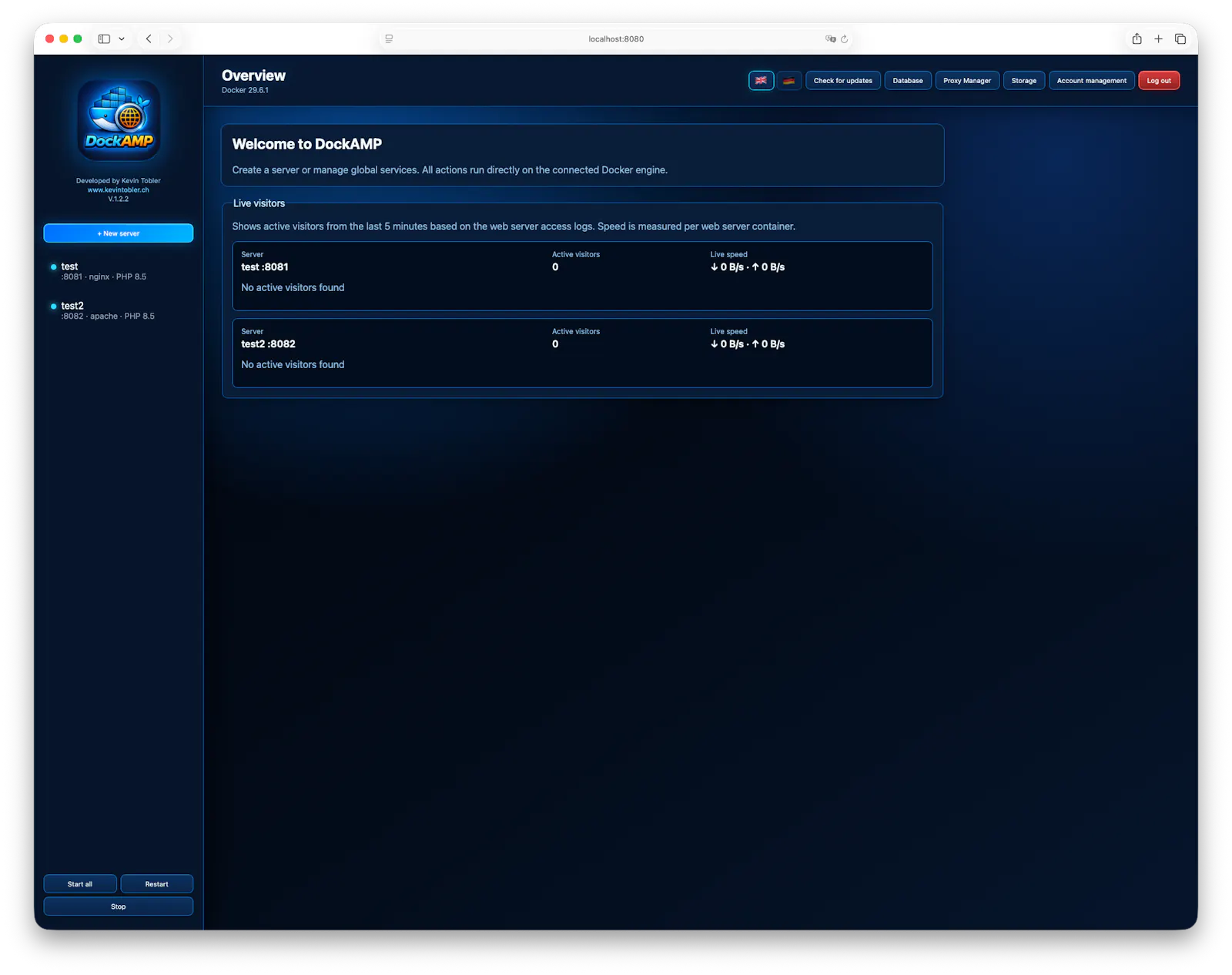 DockAMP Webstack Manager for Docker screenshot 2