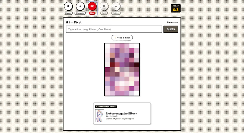 Animedle — Daily Anime Guessing Game screenshot 4