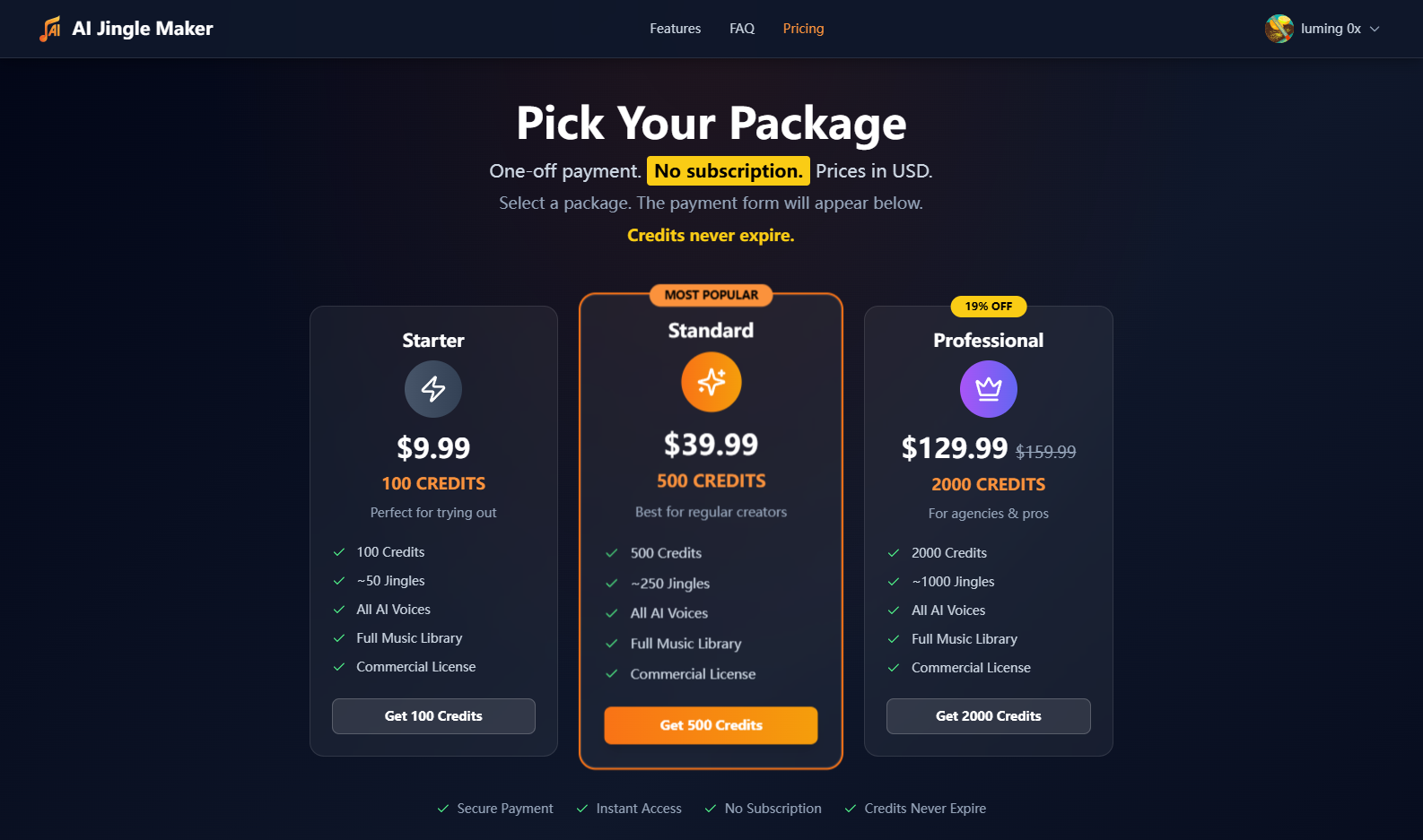 AI Jingle Maker - Screenshot 2 showing product features and functionality