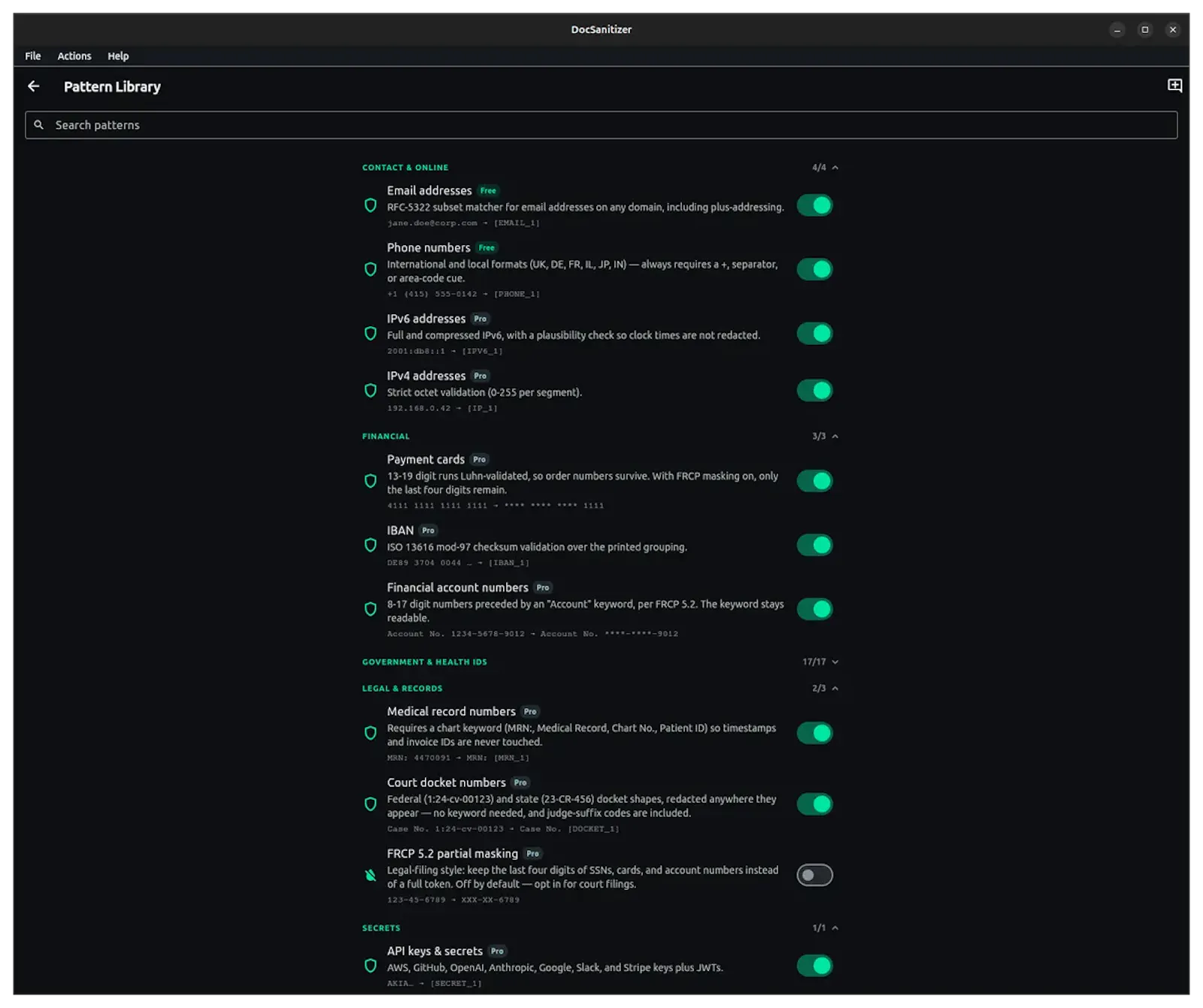 DocSanitizer screenshot 2