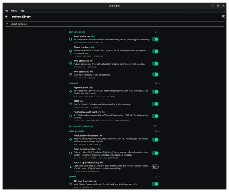 DocSanitizer screenshot 2