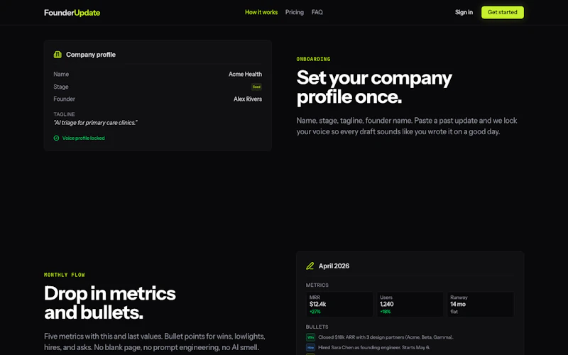 FounderUpdate screenshot 3