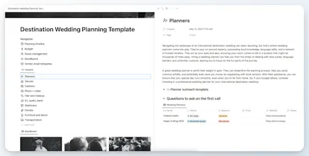Notion Destination Wedding Template gallery image