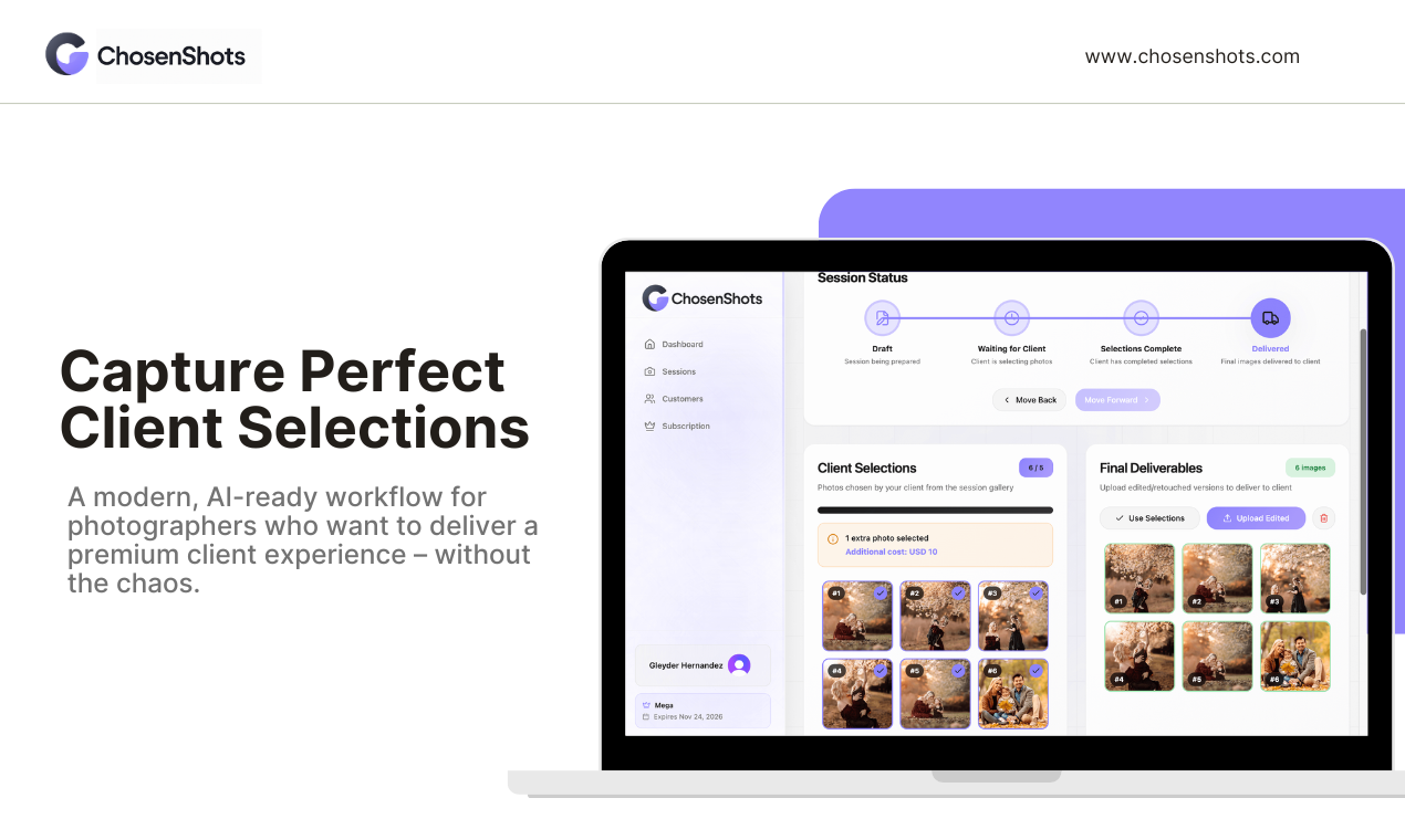 ChosenShots - Main product screenshot demonstrating key features and user interface
