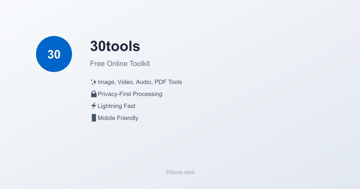 Mídia 1 de 30Tools - Kit de ferramentas online grátis |75 ferramentas para imagem, vídeo, pdf e mais