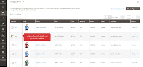 PreSelect Configurable gallery image