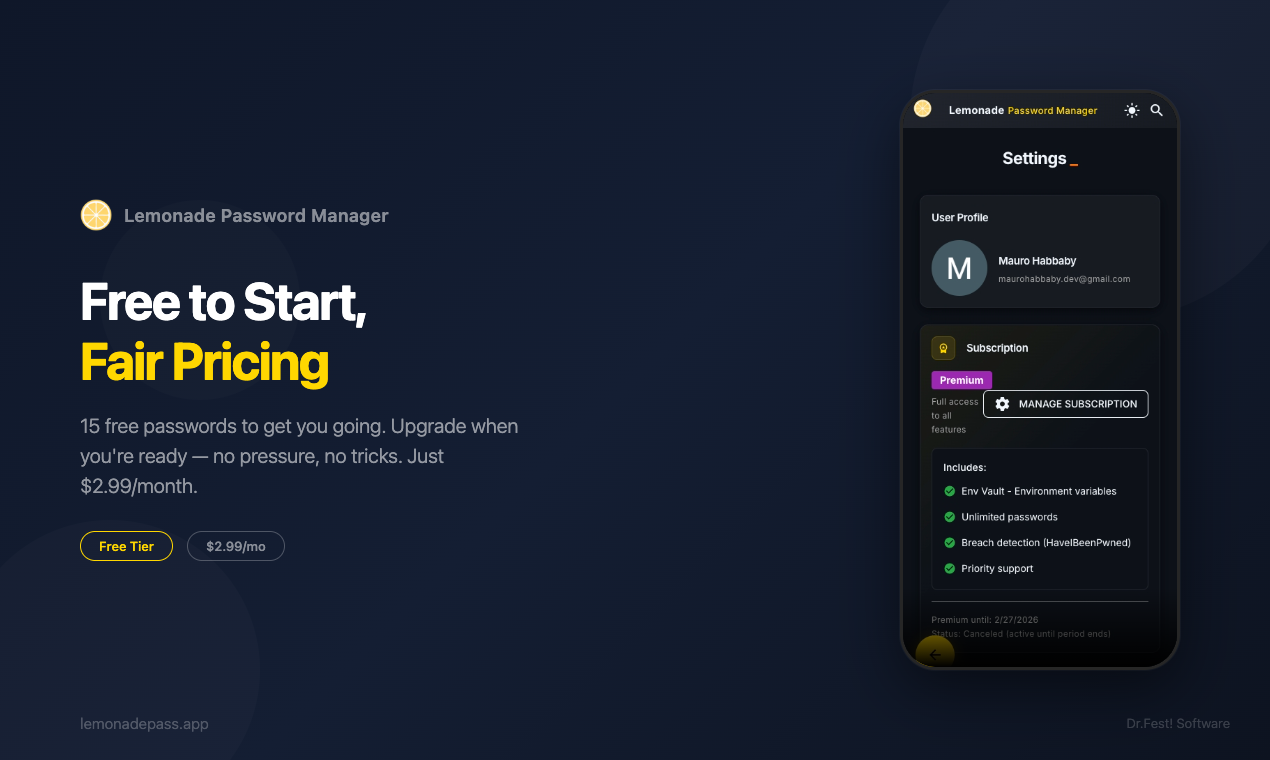 Lemonade Password Manager gallery image