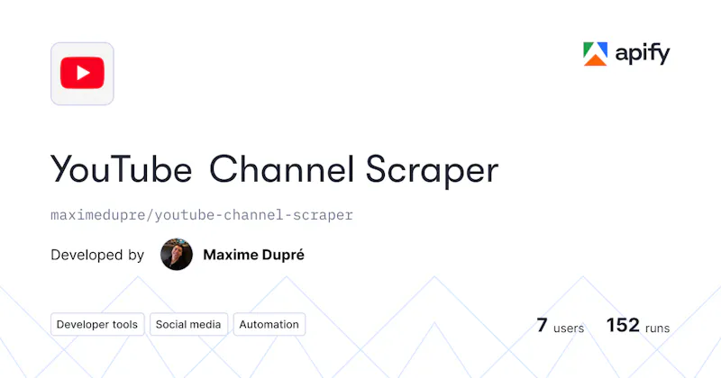 YouTube Channel Scraper screenshot 1