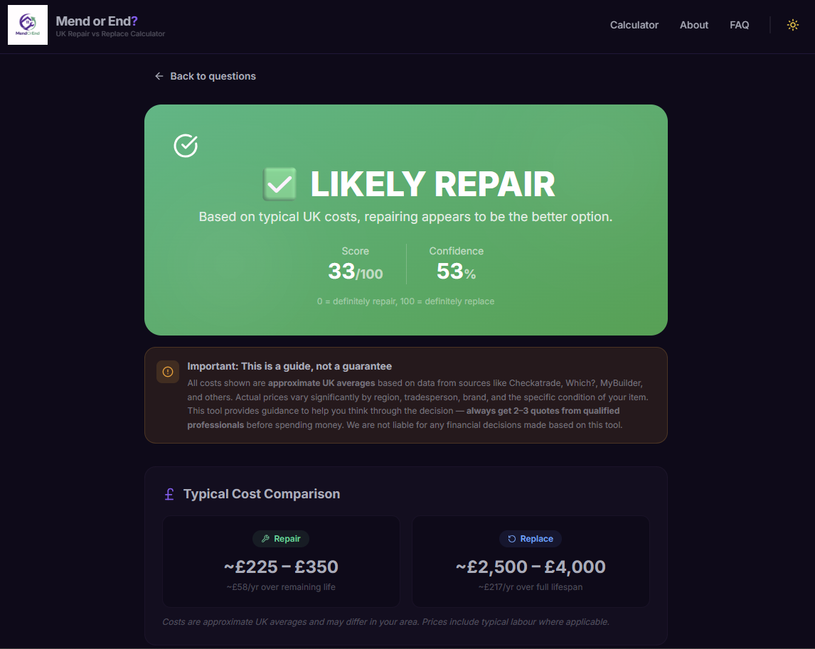 MendOrEnd - Screenshot 5 showing product features and functionality