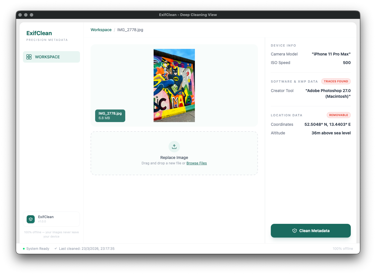 ExifClean gallery image