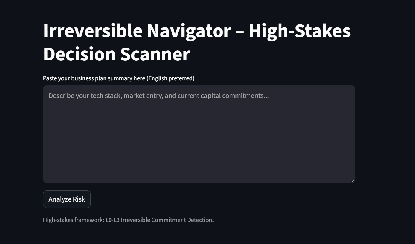 Irreversible Navigator Beta - Main product screenshot demonstrating key features and user interface