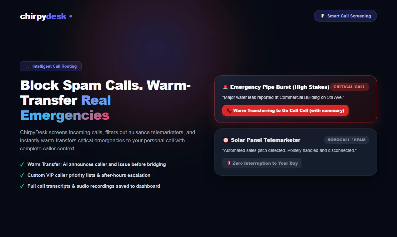 ChirpyDesk Ai Receptionist gallery image