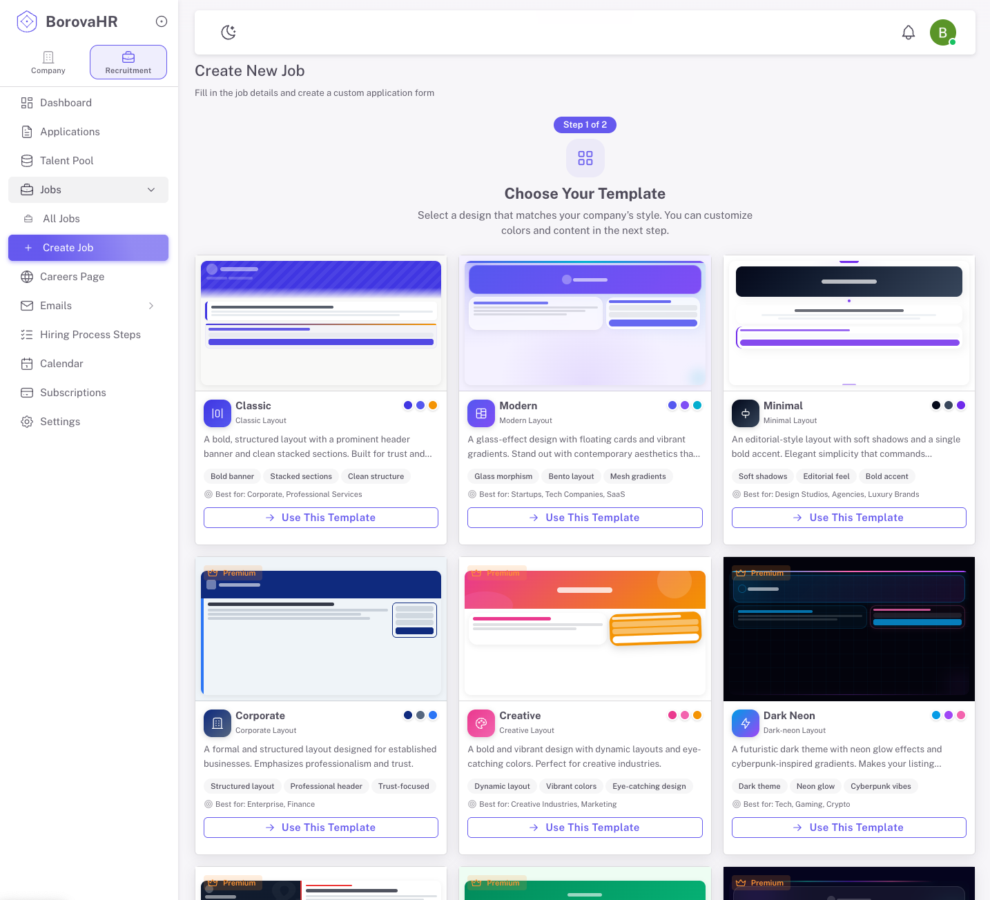 BorovaHR - Main product screenshot demonstrating key features and user interface