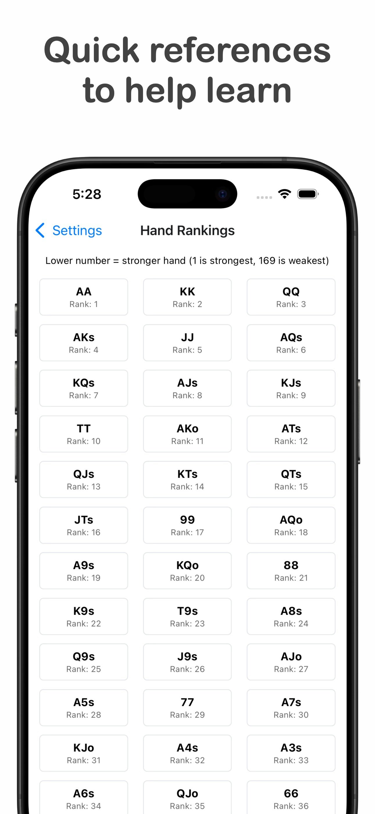 Média Calculateur de gamme de poker - Un graphique Holdem simple et personnalisable 5