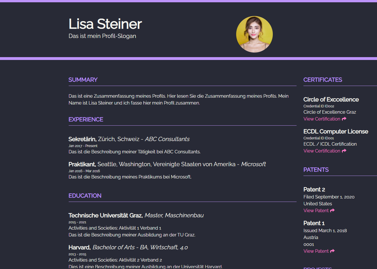 LinkedCV gallery image