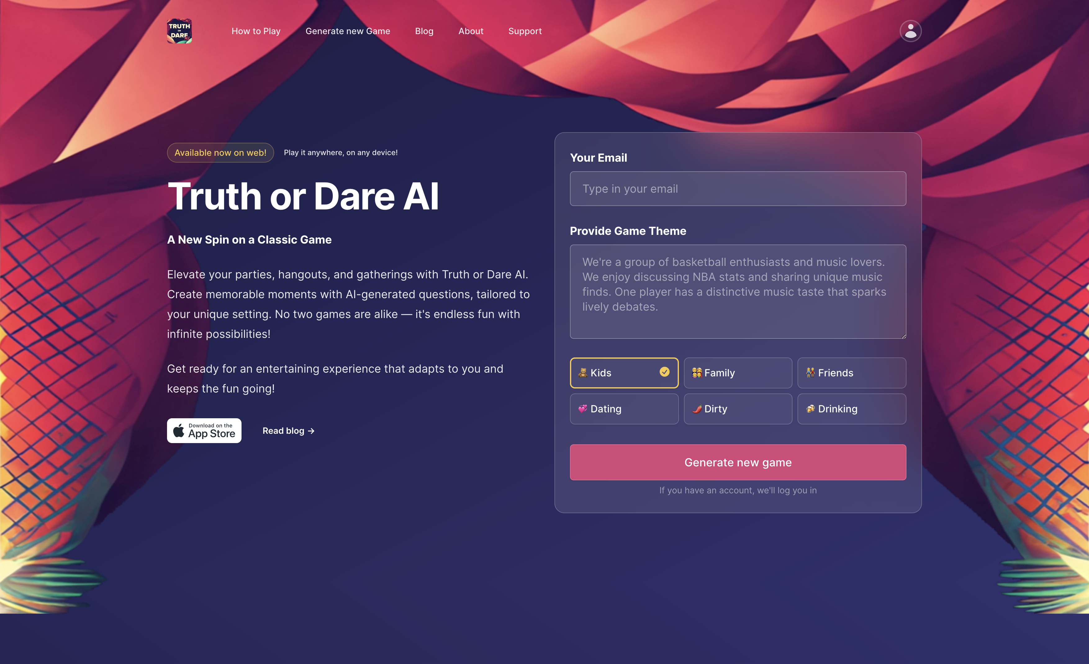 startuptile Truth or Dare AI-Generator based on user unique context ????