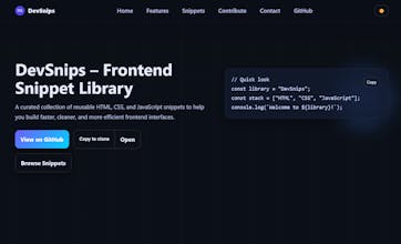 DevSnips – Frontend Snippet Library gallery image