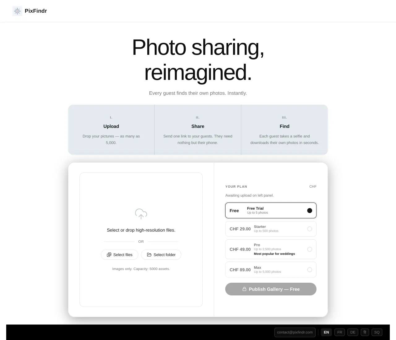 PixFindr | event picture sharing app. 제품 배너