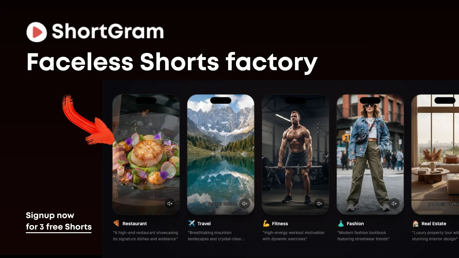 Shortgram.co のプロダクトバナー