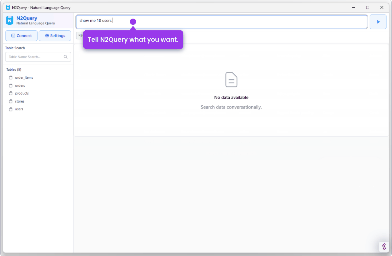 N2Query — AI SQL for MySQL & MariaDB gallery image