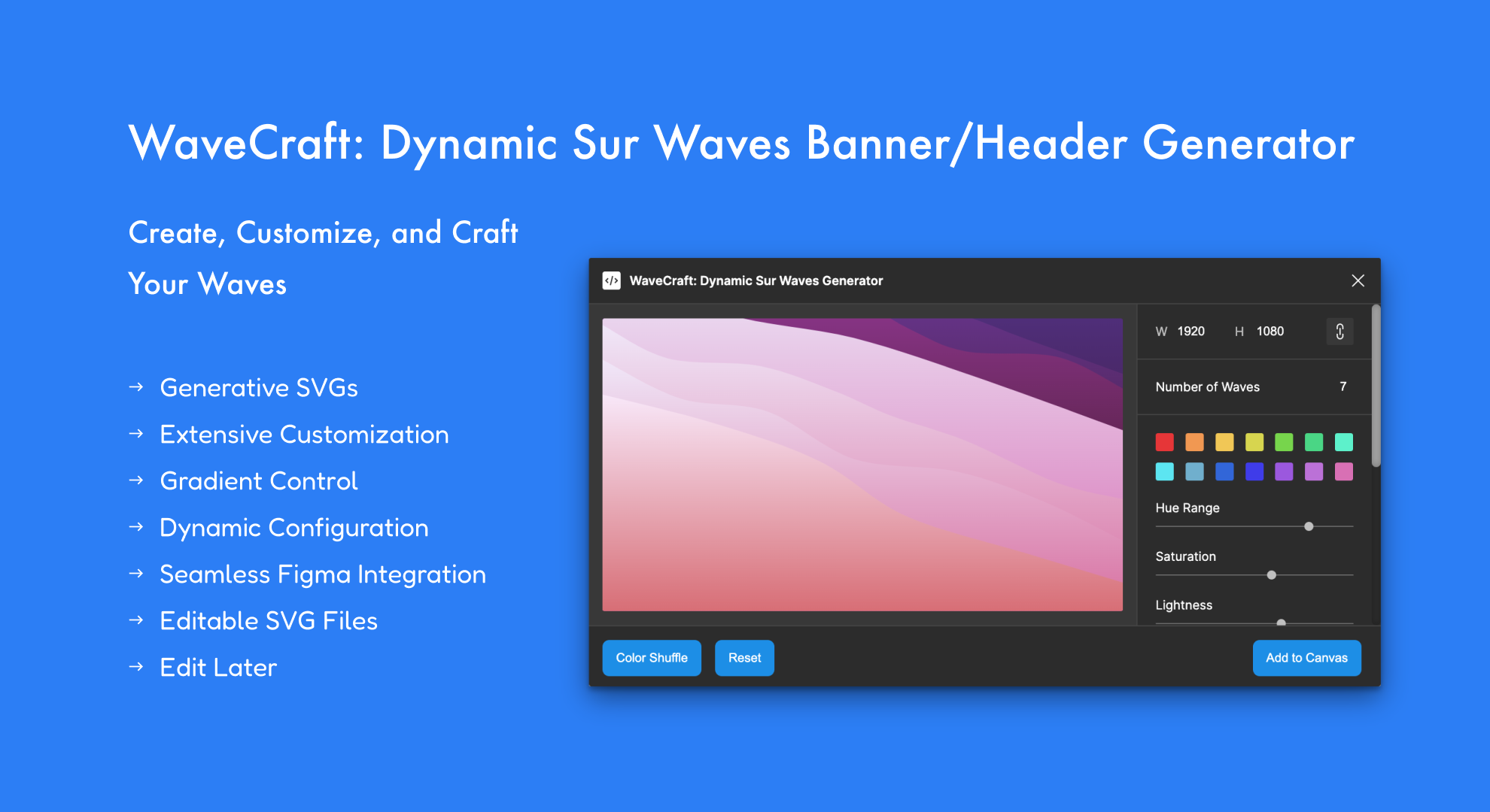 Mídia 1 de Wavecraft - Arte generativa figma plugin