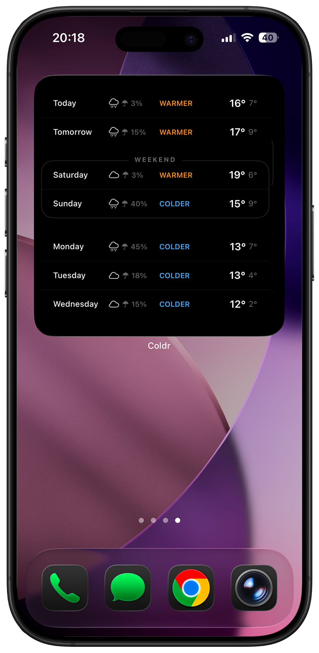 Coldr - Weather made obvious gallery image