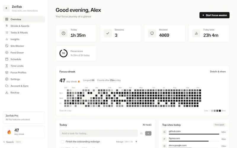 ZenTab screenshot 2