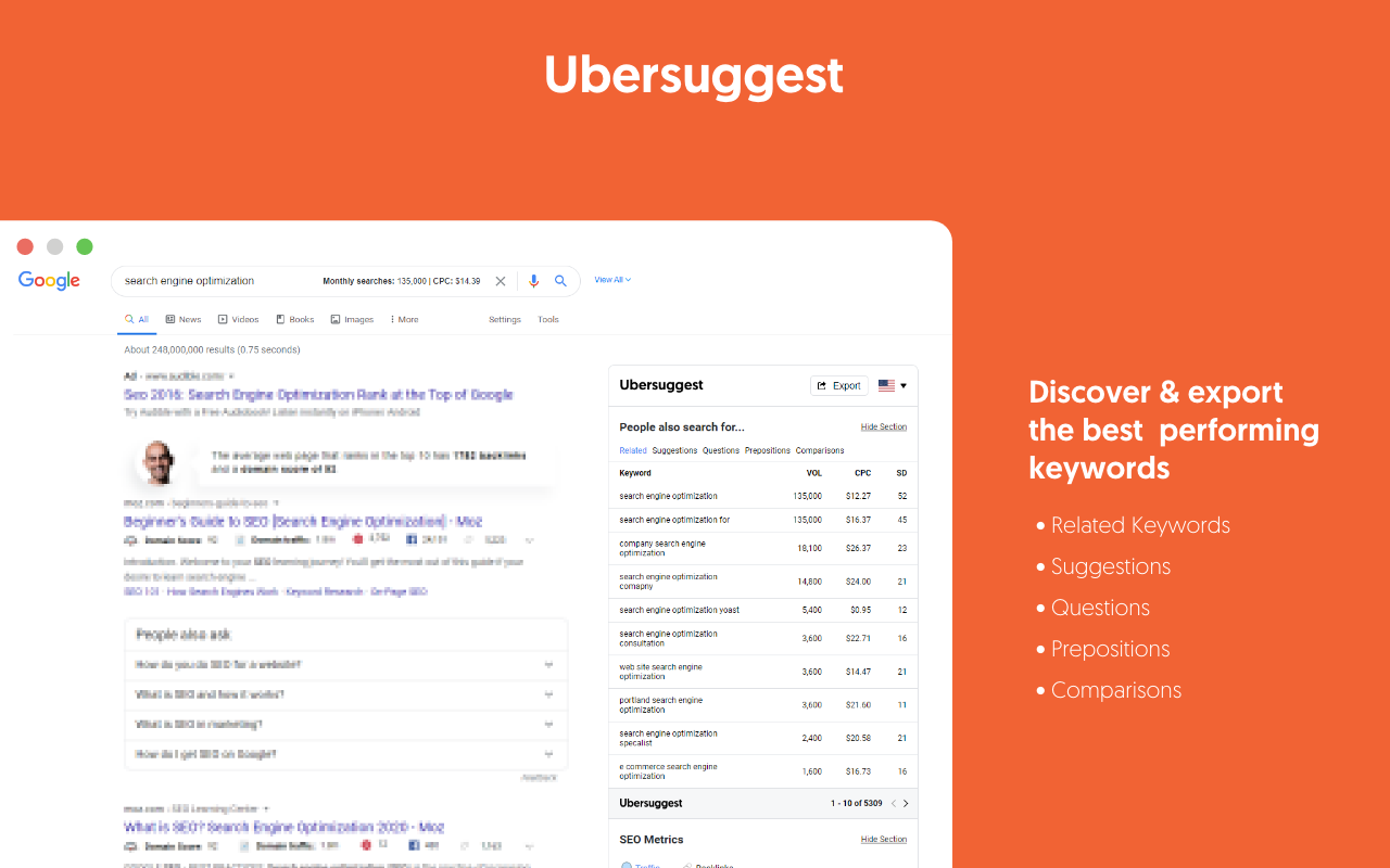 Ubersuggest - SEO dan penemuan kata kunci media 5