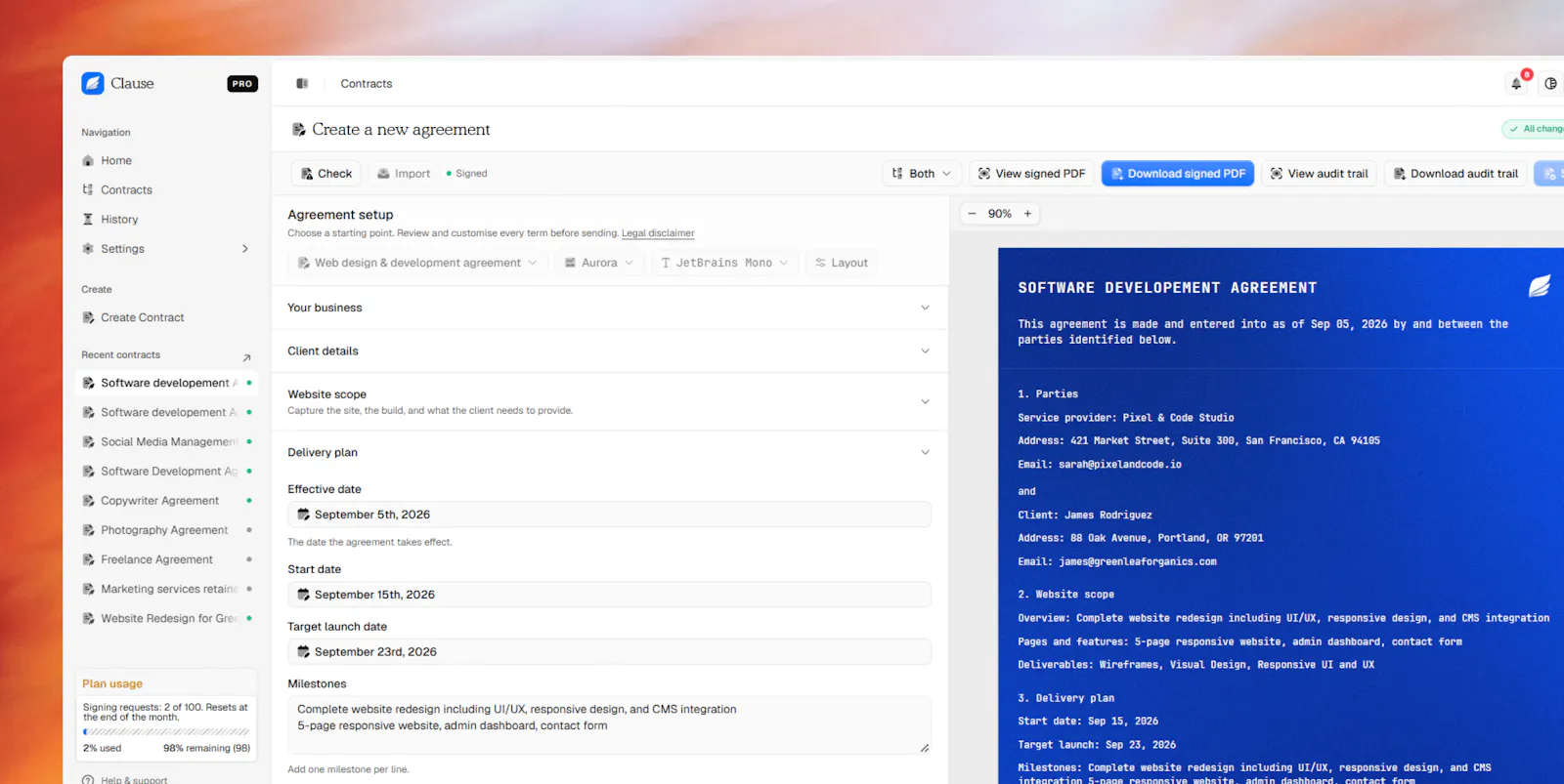 Clause screenshot 3