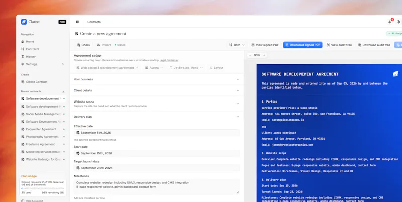 Clause screenshot 3