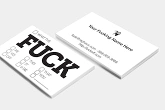 Personalized FUCK cursing business cards gallery image