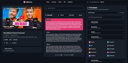 Cliptext.me - Youtube transcription tool gallery image