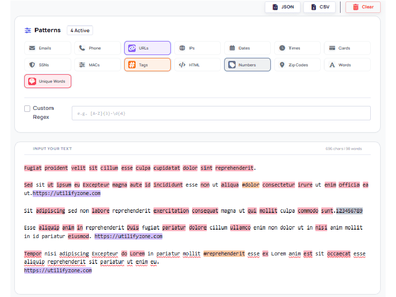Extract Email Addresses from Text Online - Main product screenshot demonstrating key features and user interface